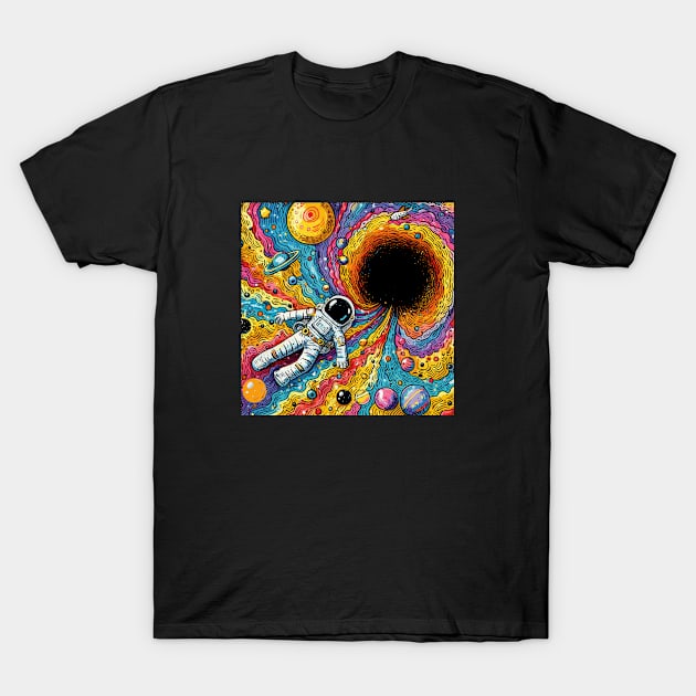 Astronaut Colorful Space T-Shirt by katzura